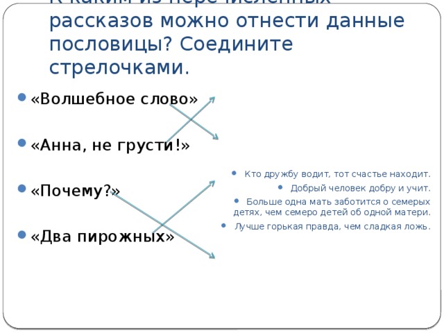 Соотнеси пословицы