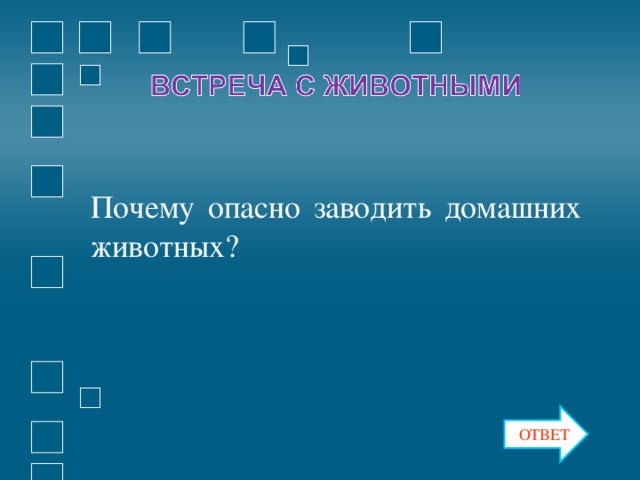 Почему опасно заводить домашних животных? ОТВЕТ