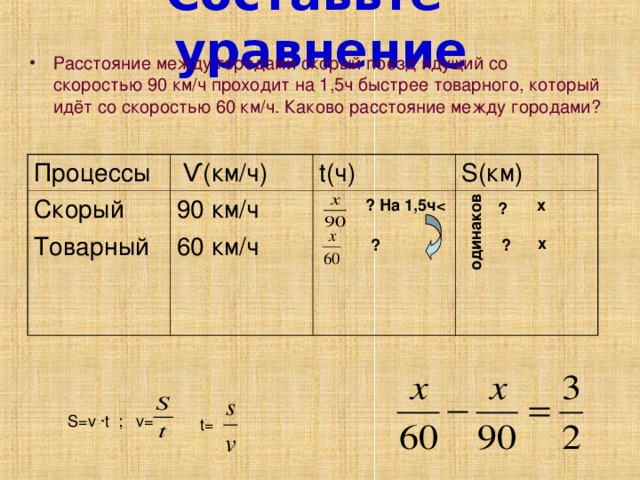 Поезд прошел расстояние между