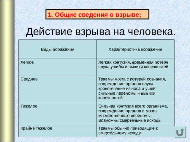 Общие сведения о взрыве;